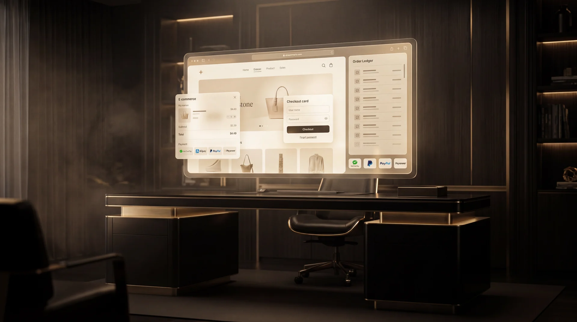 Premium payment command desk visual